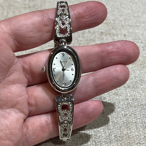 Silver Quartz Rhinestone Watch - Picture 3 of 10